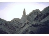 A pillar of salty rock at the Dead Sea